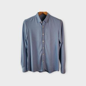 Rhone Shirt Mens Large Blue White Check Commuter Business Casual  Stretch Career